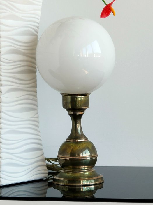 Tafellamp - .800 zilver, Glas