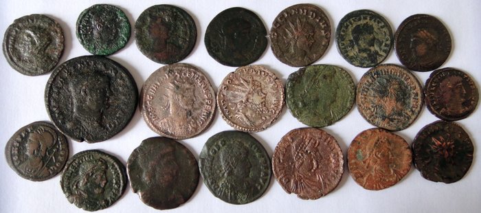 Rooman imperiumi. Lot of 20 x AE/BI coins (3rd-4th century AD)  (Ei pohjahintaa)