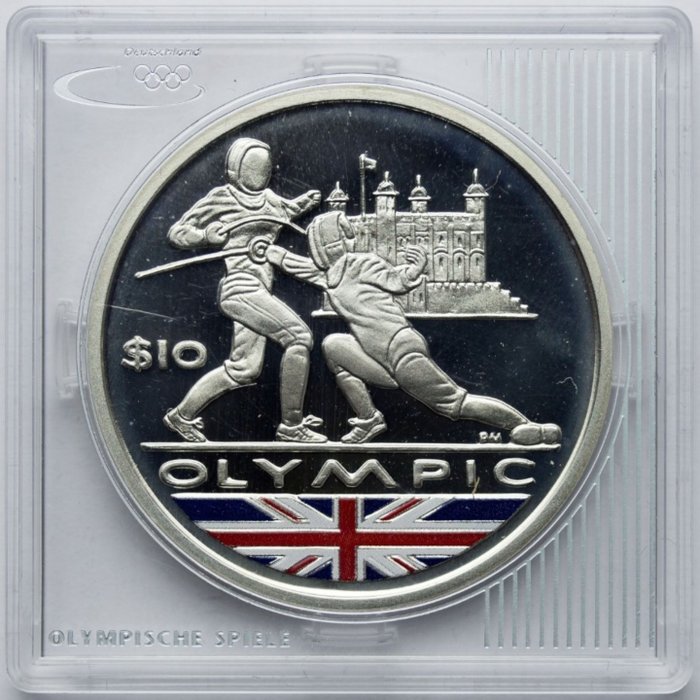 Britse Maagdeneilanden. 10 Dollars 2010 "Fencing - Summer Olympics, London 2012" Proof  (Zonder Minimumprijs)