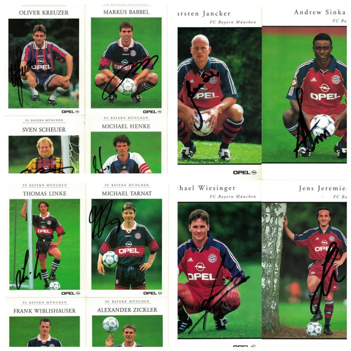 Bayern Munich - 12 Signed Photos - J.Jeremies, T.Linke, C.Jancker, M.Babbel and others!