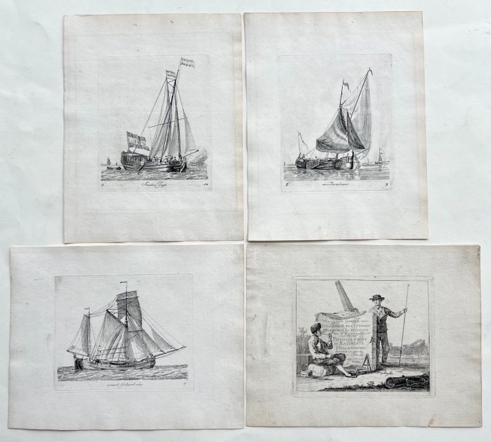 Ευρώπη, Netherlands / Geen; G. Groenewegen / J. van den Brink - een Damlooper - B9 / Staaten Jagt - B12  / een mast Galyoot schip - C 9 / Titelblad - 1781-1800