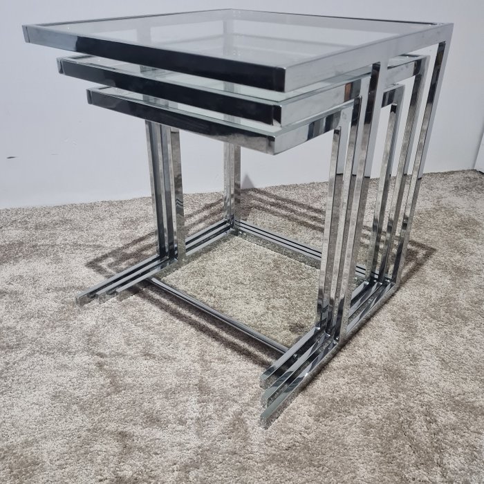 Nesting tables (3) - 嵌套桌 - 鋼（不銹鋼）, 鍍鉻