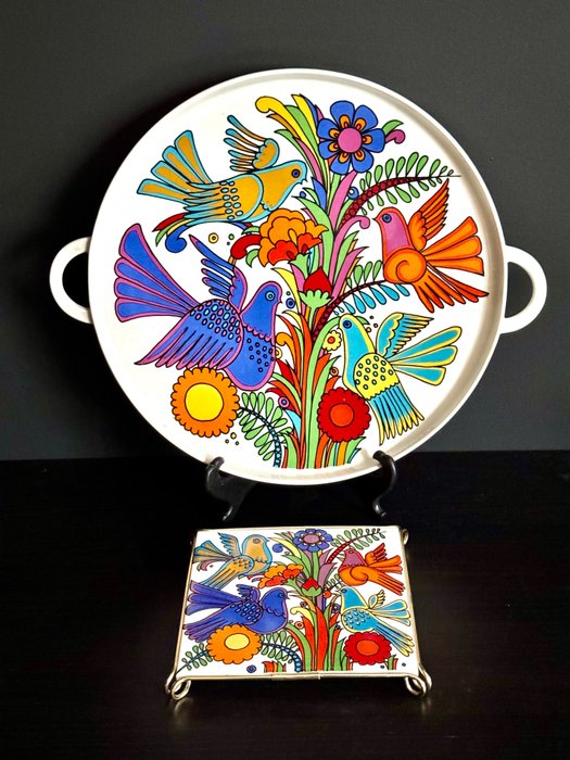 德国唯宝 Christine Reuter - 蛋糕架 (1) - 带瓷砖杯垫的阿卡普尔科托盘 - 瓷