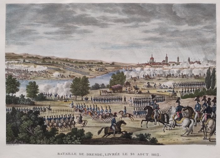 欧洲, 地图 - 德国 / 德累斯顿 / （拿破仑）; Vernet / Couché - Bataille de Dresde, Livrée le 26 Aout 1813 - 1821-1850
