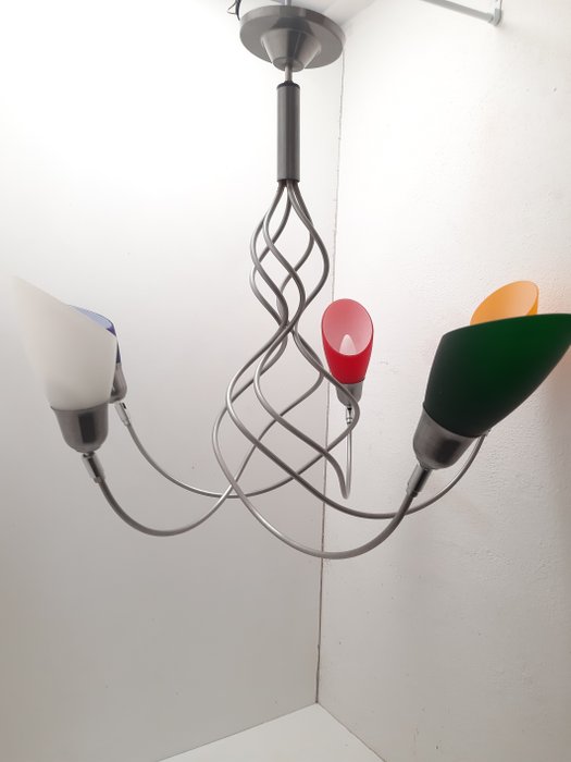 Lámpara - lámpara de techo - Metal, Vidrio