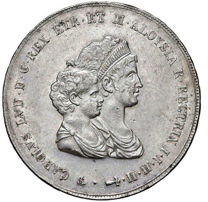 Italia, Etrurian kuningaskunta. Carlo Ludovico di Borbone (1803-1807). Dena 1807