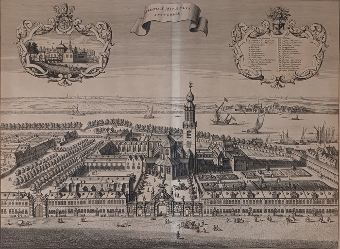 Europa, Kort - Belgien / Abbatia S. Michëlis Antverpiae; David Coster / Antonius Sanderus - 1721-1750