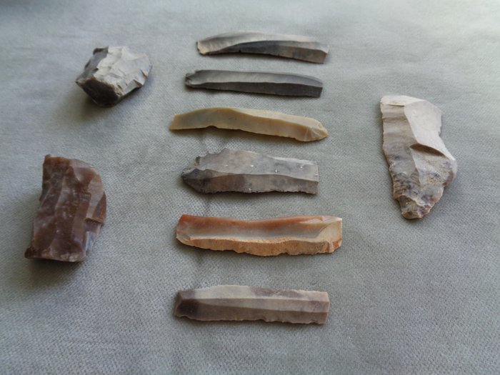 新石器時代 葉片、核心件 刮刀  (沒有保留價)