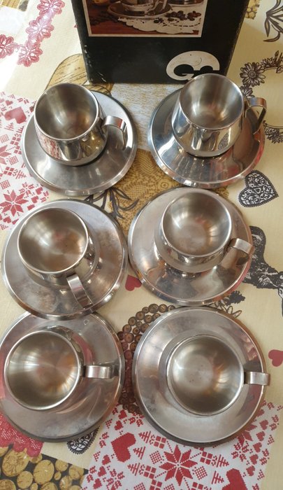 整套咖啡杯具 (6) - Gnutti - 鋼, 鋼（不銹鋼）