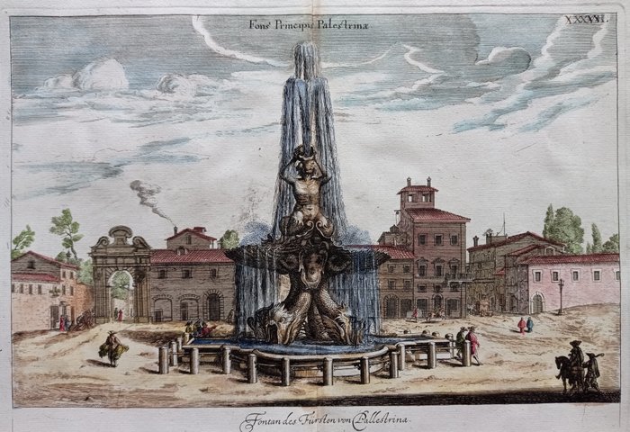 欧洲, 地图 - 意大利/拉齐奥/罗马; J. Von Sandrart - Fons Principis Palestrinae - 第1679章