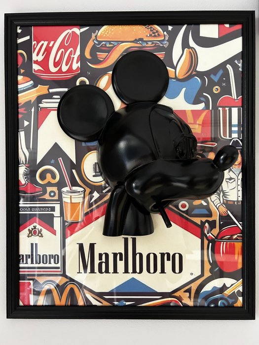 Mister Sicily - Mickey Mouse and the Marlboro cigarette 2 (version BLACK)