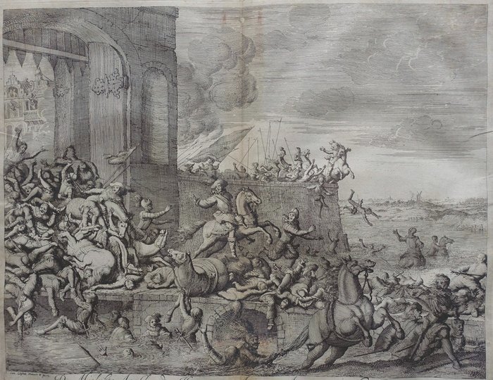 Europa, Plano urbano - Bélgica / Amberes; Hooft - De Mislukte aanslag des hartogen van Anjou (...) - 1677