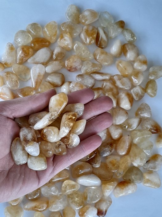 優質黃水晶滾磨寶石 - AAA 品質- 1 kg