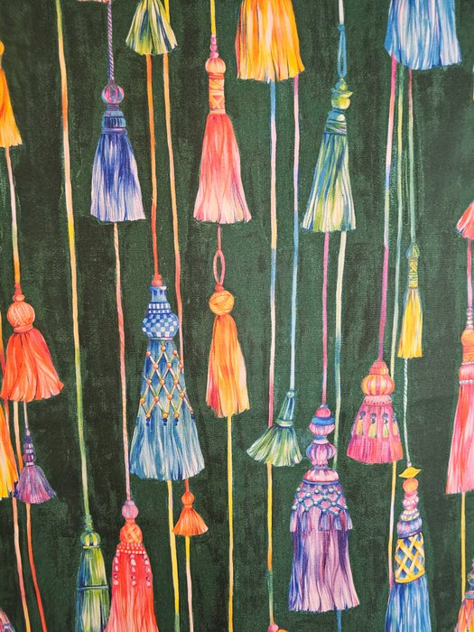 Eksklusivt orientalsk stoff med fargede dusker - 300x280cm - Tekstil - 280 cm - 0.02 cm