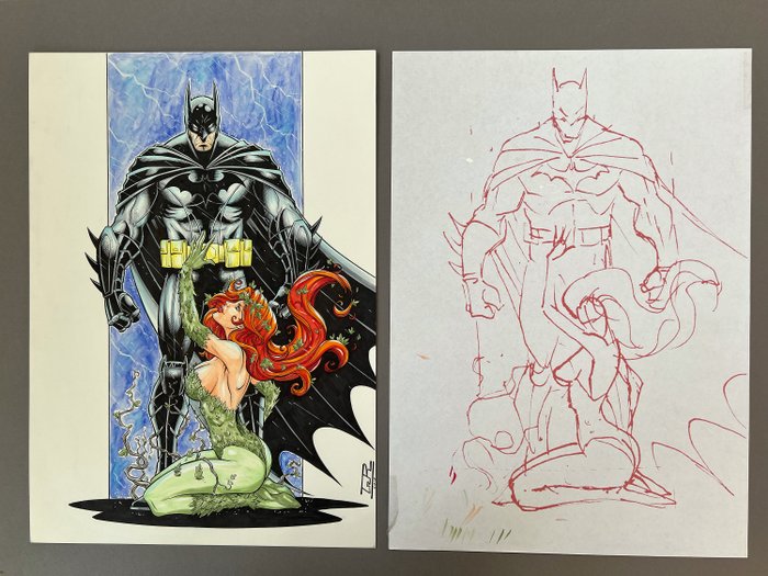 Jordi Tarragona - 2 Original drawing - Batman and Poison Ivy "Ensnares Batman" - 2013
