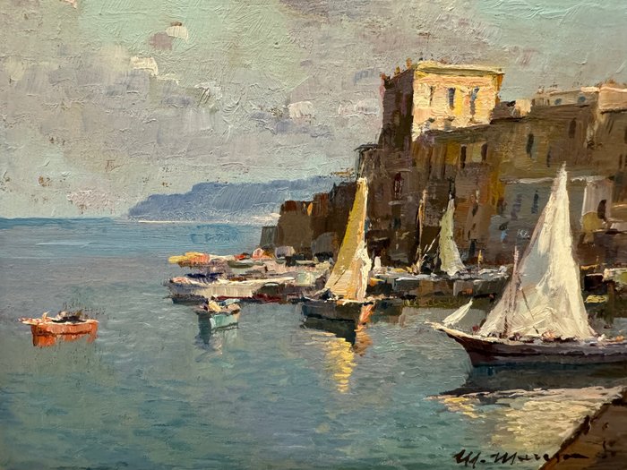 Mario Maresca Serra (1912-1991) - Barche in rada