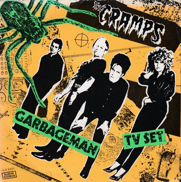 THE CRAMPS - Garbageman - 45 RPM 7 吋單曲 - 第一批 模壓雷射唱片 - 1980