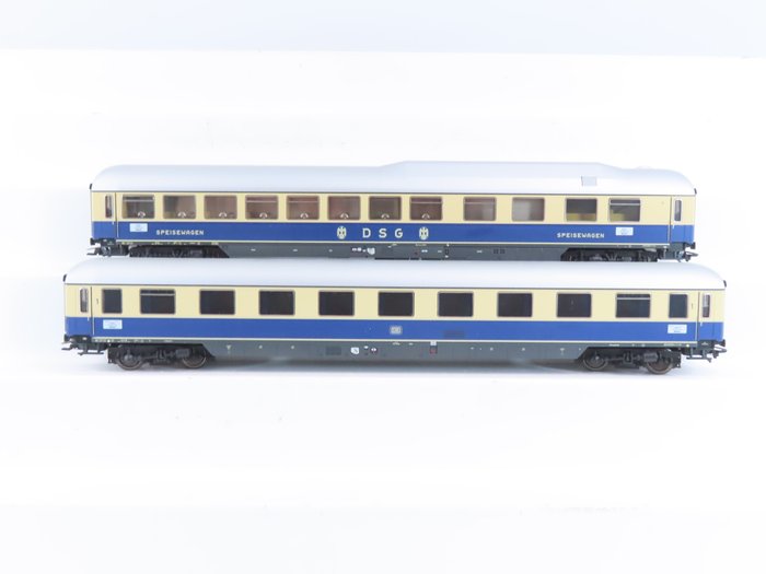 Märklin H0 - 43882 - Σετ επιβατικού τρένου μοντελισμού (1) - Σετ αυτοκινήτων 2 τεμαχίων επιβατικά βαγόνια express τρένου 2 "Rheinpfeil 1963" με ήχο και φως - DB