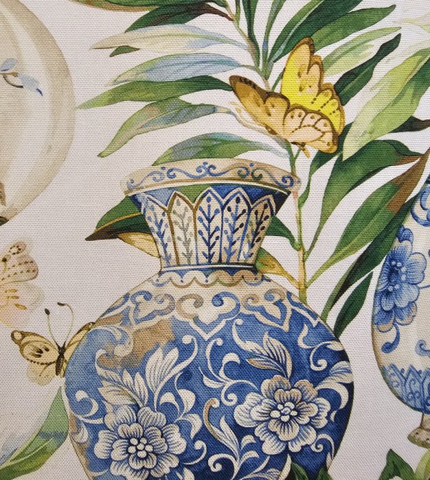Tecido Oriental exclusivo com vasos antigos - 600x140cm - Oriental Design - Art Nouveau - Têxtil  - 140 cm - 0.02 cm