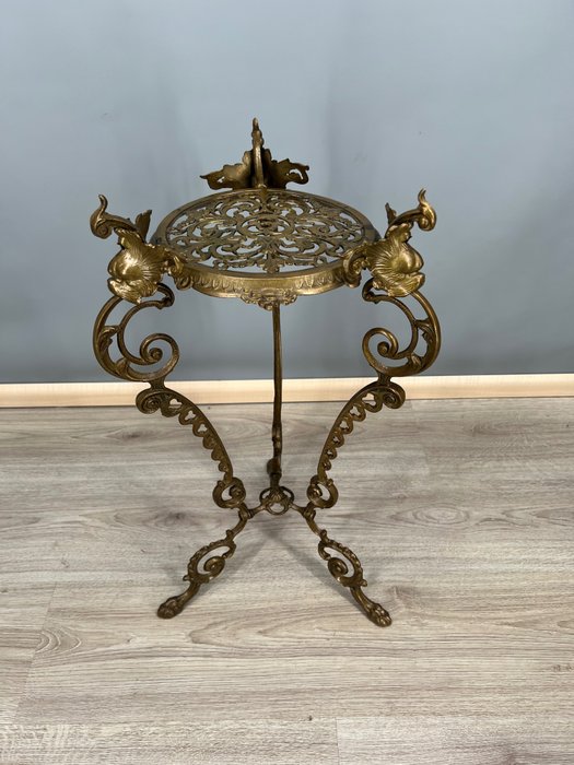 Art nouveau stijl brons-messing plantentatel - 边桌 - 黄铜, 黄铜色