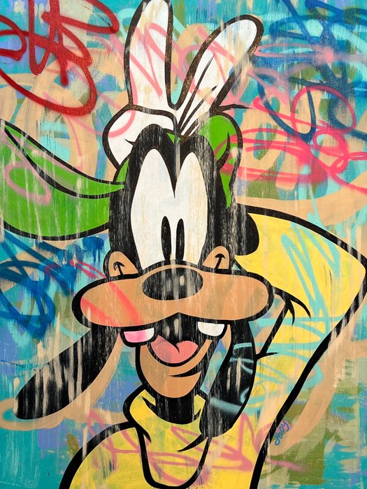 Dillon Boy (1979) - DBoy vs Walt Disney Goofy Graffiti Art Mickey Mouse Clubhouse Friends x No Reserve