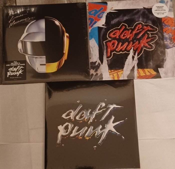 Daft Punk - "Random access memories", "Discovery", "Homework remixes" 3 double LPs, mint & sealed - Flere titler - 2 x LP-album (dobbeltalbum) - 180 gram - 2013