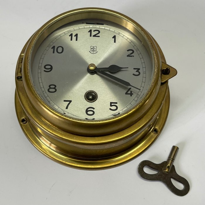 Relógio de parede - Relógio de navio - Mendoza Germany - Latão, Vidro - 1950-1960