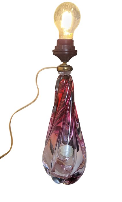 Val Saint Lambert - Bordslampa (1) - Glas, Kristall