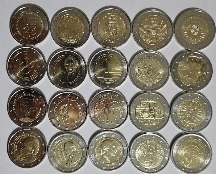 Europa. 2 Euro (20 monete)  (Senza Prezzo di Riserva)