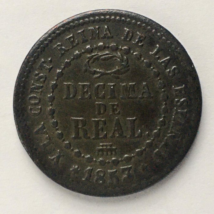 西班牙. Isabel II (1833-1868). Décima de real - 1853 - Segovia - (R025)  (沒有保留價)