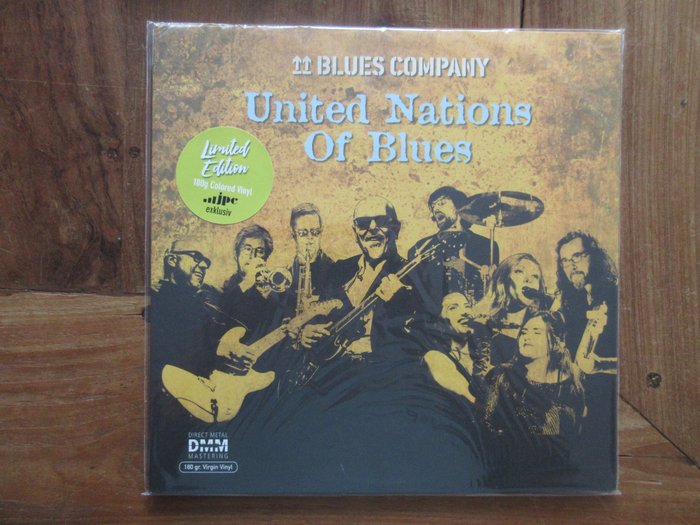 Blues Company - United Nations Of Blues - Autographed 2LP Green vinyl - 2 x LP 專輯（雙專輯） - 第一批 模壓雷射唱片 - 2023