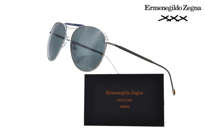 Ermenegildo Zegna - ZEGNA COUTURE XXX - ZC0021 17A - Exclusive Vintage Titanium Design - Grey Lenses by Zeiss - *New* - Solbriller