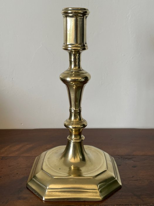 小烛烛台 路易十四 - 带八角形比奈 - 黄铜
