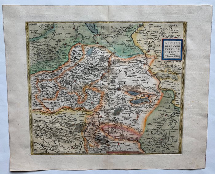 欧洲, 地图 - 德国/曼斯费尔德; Abraham Ortelius - Mansfeldiae Comitatus descriptio. - 1601-1620