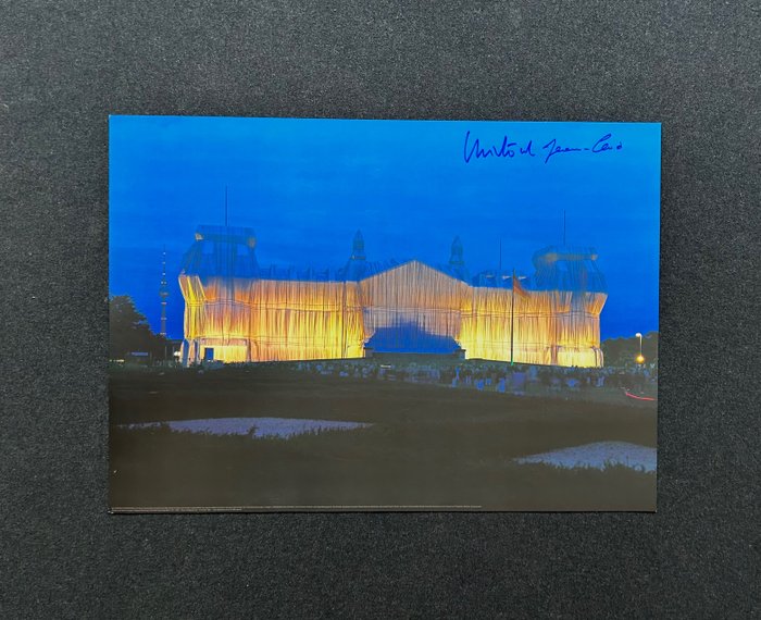 Christo (1935-2020) - Wrapped Reichstag by night- signed by hand