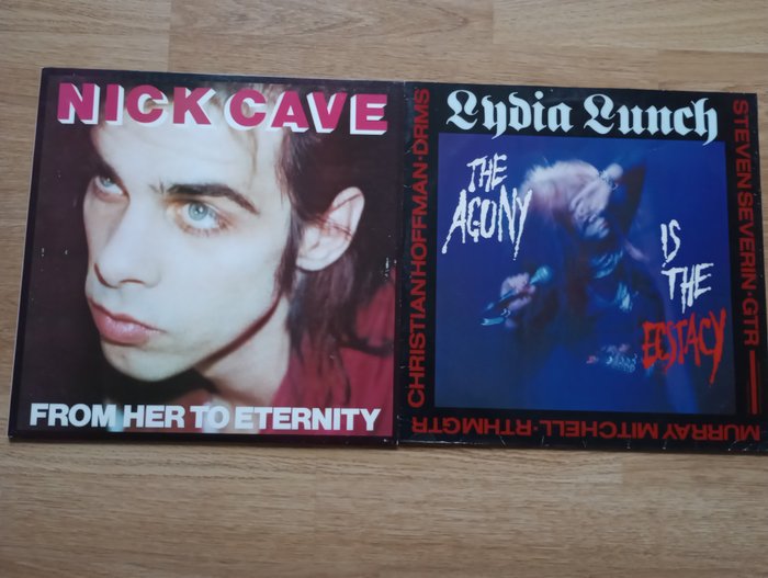 Nick Cave - 2 Albums - From Her To Eternity / Drunk on the pope's blood/ the Agony is the ecstasy - Useita teoksia - Vinyylilevy - 1st Pressing - 1982