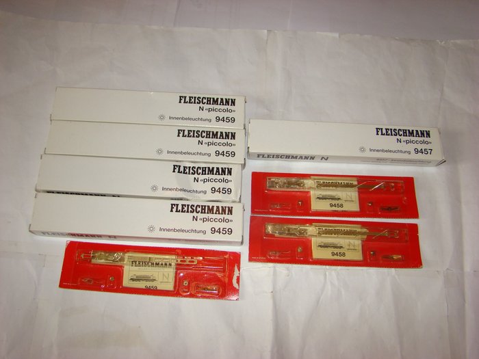 Fleischmann N - 9457/9458/9459 - Modeltrein verlichting (8) - Accessoires - 8 x binnenverlichtingsset