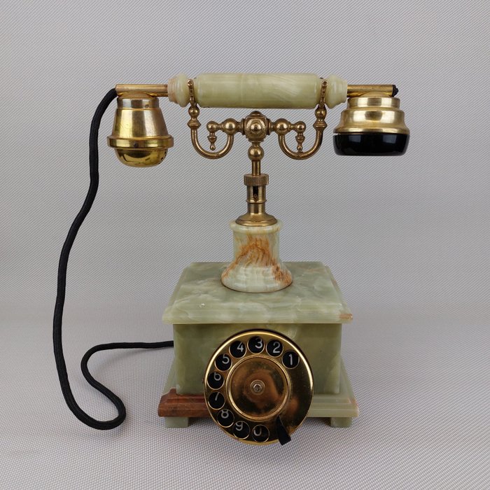 Telart Viareggio - 模擬電話 - 大理石, 縞瑪瑙, 膠木, 黃銅
