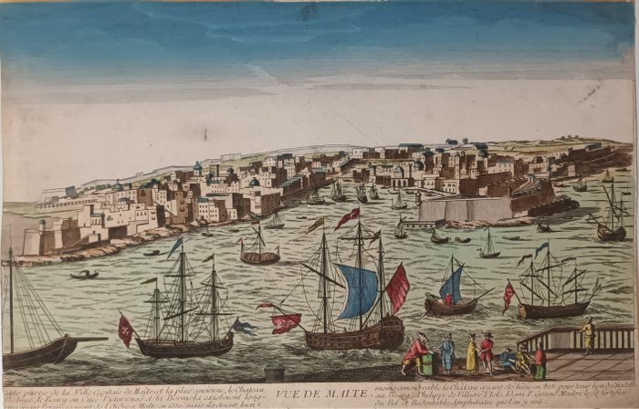 Europa, Mapa - Francia / Vue de Malta; Paul-André Basset - 1781-1800