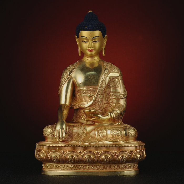 佛教物品 - 手工佛像，精美释迦牟尼佛像 (1) - 黄铜色 - 2020年及之后