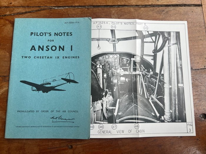 United Kingdom - RAF Royal Air Force Flying Handbook Anson I multi-role aircraft - Pilot Training Manual - Airforce - 1943