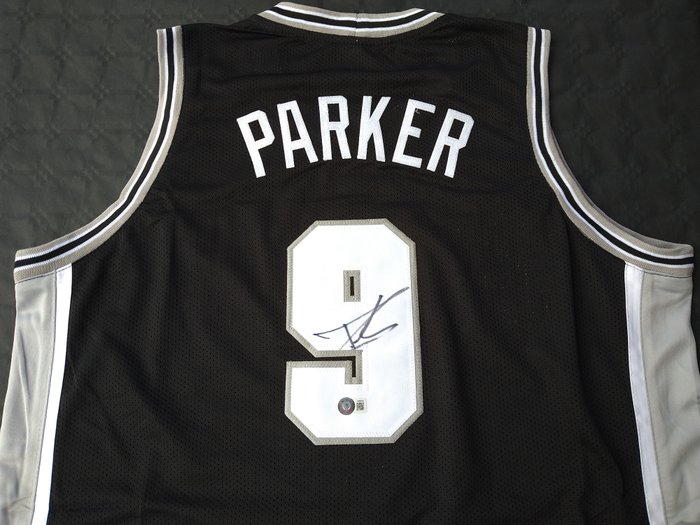 NBA - Tony Parker signed (Beckett) - Benutzerdefiniertes Basketballtrikot 