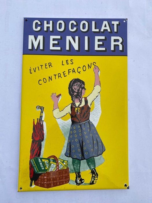 Chocolat Menier - 琺瑯標誌牌 - 瑪瑙