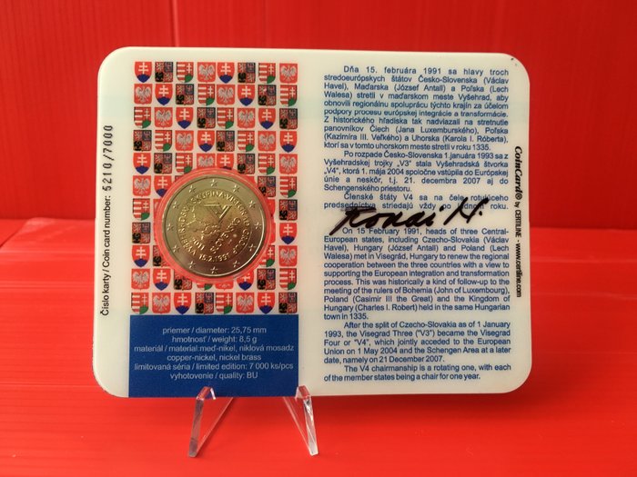Slovakia. 2 Euro 2011 "Visegrad" Signed by the Autor  (No Reserve Price)
