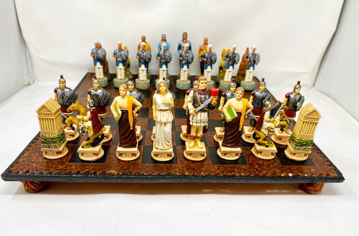 Tabuleiro de xadrez - Alejandro Magno contra Persia - Mármore