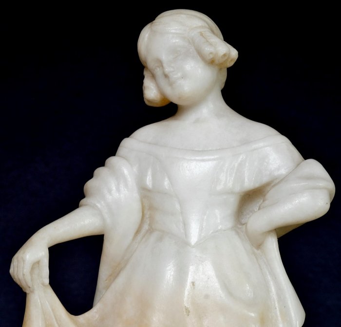 Friedrich Goldscheider Wien - Eduard Tell (Ede Telcs) - Figur - Marmor Alabast Art Nouveau H=21 cm