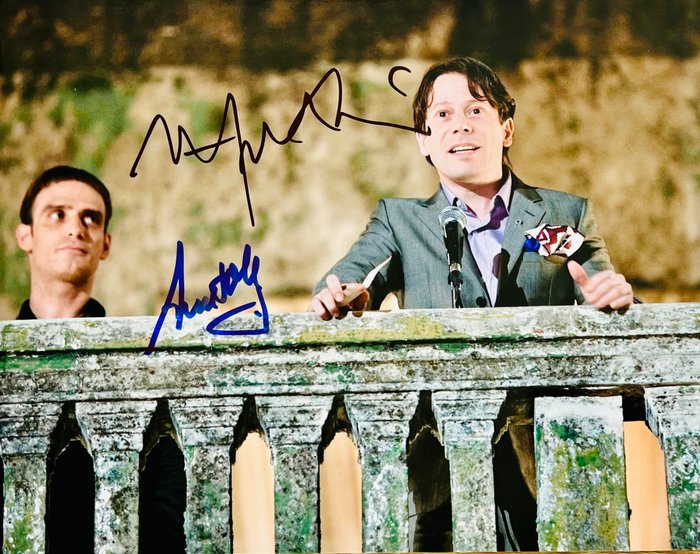 James Bond 007: A Quantum of Solace - anatole taubman as elvis and mathieu amalric as dominik greene, signed with COA