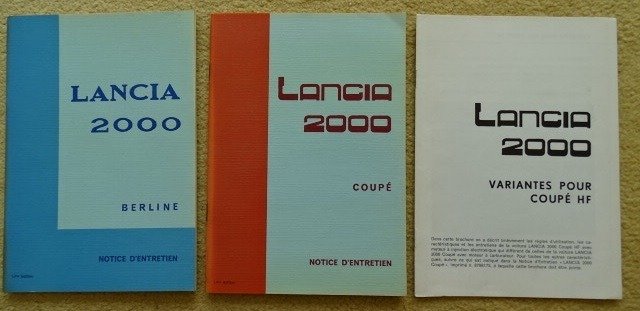 Livres d'instructions - LANCIA - Flavia 2000 Coupé, Coupé HF & Berlina