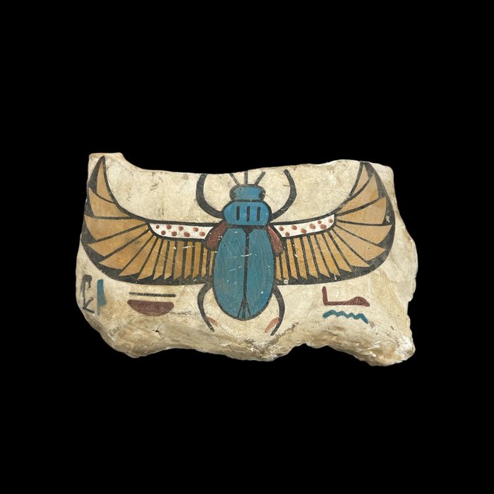 古埃及的复制品 描述有翅圣甲虫的片段  (没有保留价)