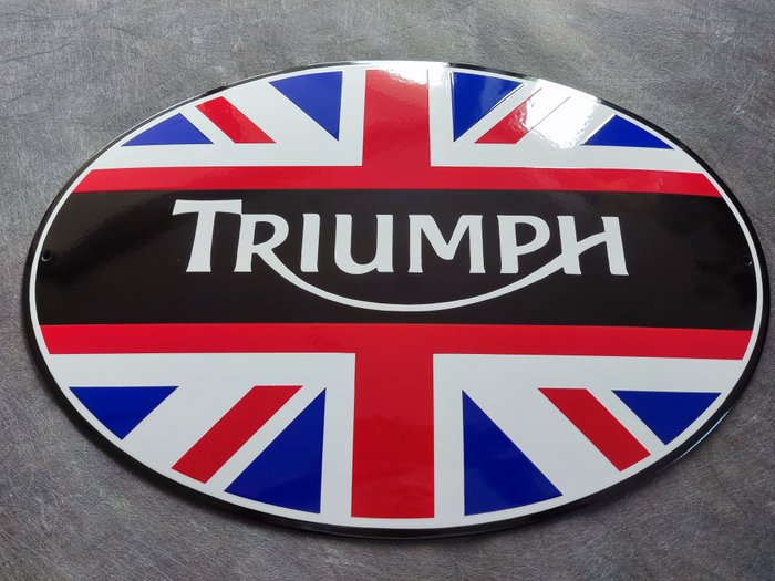 Sign - Triumph - Emailschild Emaille Schild Triumph Motorcycle enamel sign